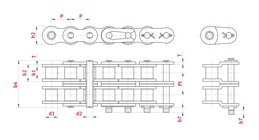 双排滚子链参数